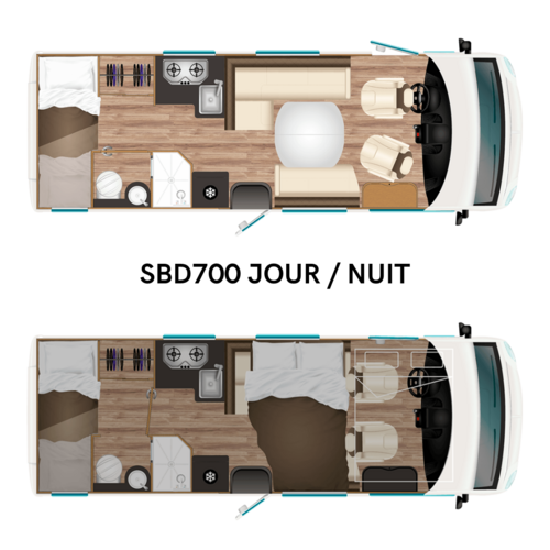 SBD700 AVEC SES 6 PLACES COUCHAGE ET REPAS